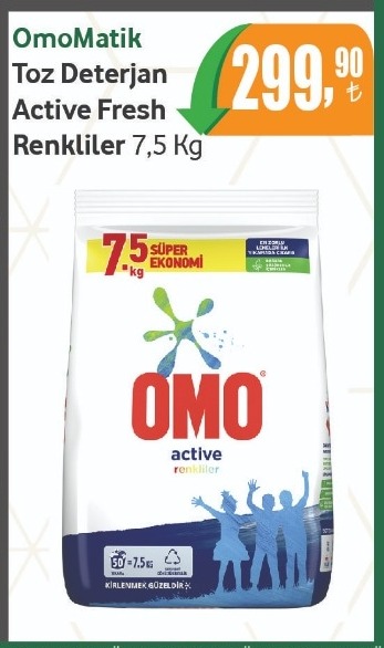 Omo Otomatik Toz Deterjan Active Fresh Renkliler 7,5 Kg