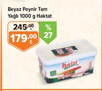 Beyaz Peynir Tam Yağlı 1000 G Haktat