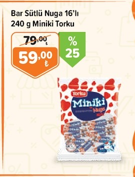 Bar Sutlu Nuga 16'Li 240G Miniki Torku
