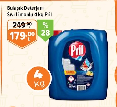 Pril Bulaşık Deterjanı Sıvı Limonlu 4Kg