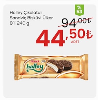 Ülker Halley Çikolatalı Sandviç Bisküvi 8'Li 240 G