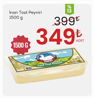 İnan Tost Peyniri 1500 G