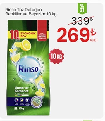 Rinso Toz Deterjan Renkliler Ve Beyazlar 10 Kg