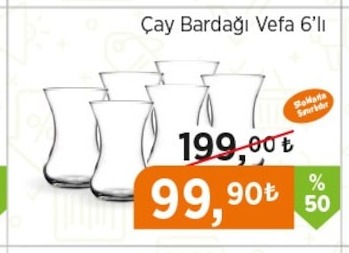 Çay Bardağı Vefa 6'Lı