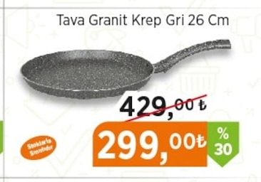 Tava Granit Krep Gri 26 Cm