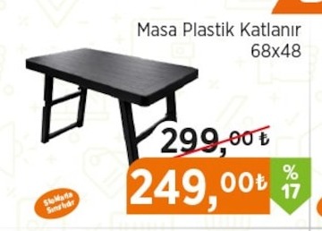 Masa Plastik Katlanir 68X48