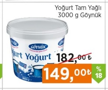 Goynuk Tam Yagli Yogurt 3000G