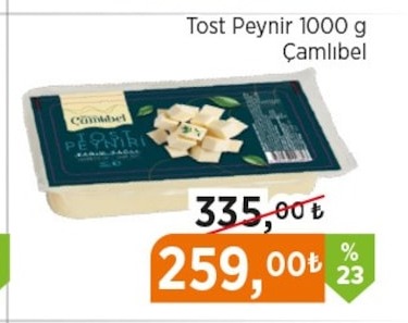 Çamlıbel Tost Peynir 1000 G