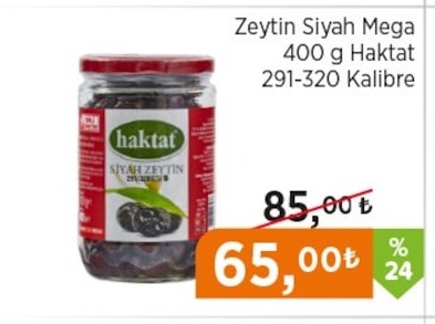 Haktat Zeytin Siyah Mega 400G