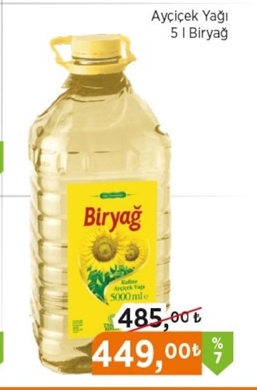Biryağ Ayçiçek Yağı 5 L