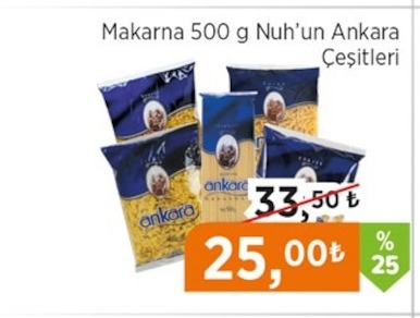 Makarna 500 G Nuh'Un Ankara Çeşitleri