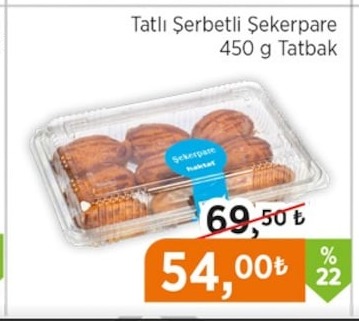 Tatlı Şerbetli Şekerpare 450 G Tatbak