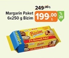 Margarin Paket 6X250 G Bizim