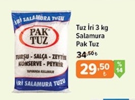 Tuz İri 3 Kg Salamura Pak Tuz