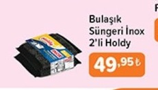 Bulaşık Süngeri Inox 2'Li Holdy