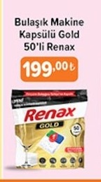 Bulaşık Makine Kapsülü Gold 50'Li Renax