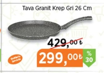 Tava Granit Krep Gri 26 Cm
