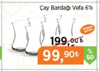 Çay Bardağı Vefa 6'Lı