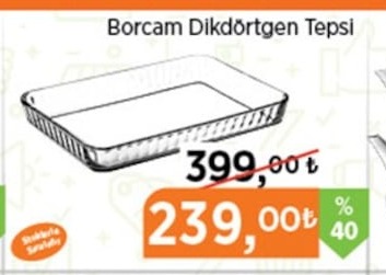 Borcam Dikdörtgen Tepsi