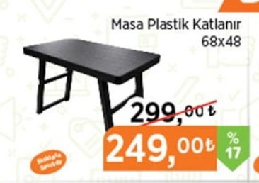 Masa Plastik Katlanır 68X48
