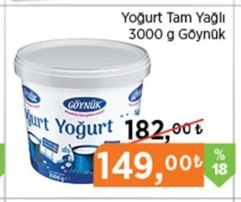 Goynuk Yogurt Tam Yagli 3000G