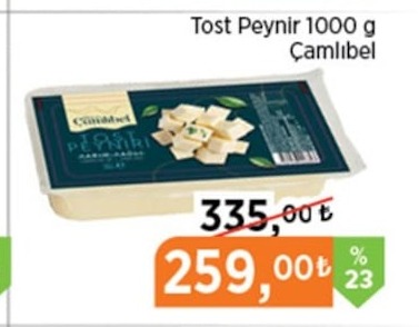 Çamlıbel Tost Peynir 1000 G