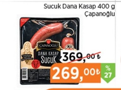 Çapanoğlu Sucuk Dana Kasap 400G