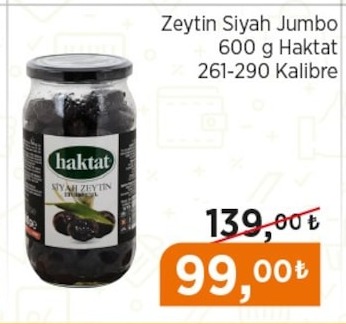 Haktat Siyah Zeytin Jumbo 600G