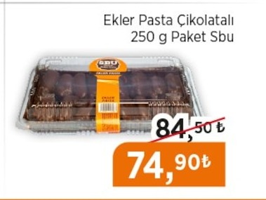 Ekler Pasta Çikolatalı 250 G Paket Sbu