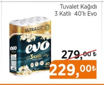 Tuvalet Kağıdı 3 Katlı 40'Lı Evo