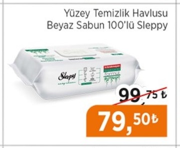 Slıppy Yüzey Temizlik Havlusu Beyaz Sabun 100'Lü