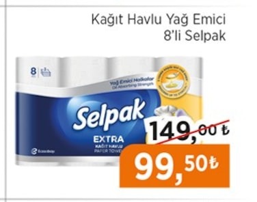 Selpak Kağıt Havlu Yağ Emici 8'Li