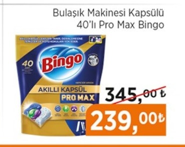 Bulasik Makinesi Kapsülü 40'Lı Pro Max Bingo