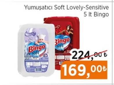 Yumuşatıcı Soft Lovely-Sensitive 5 Lt Bingo
