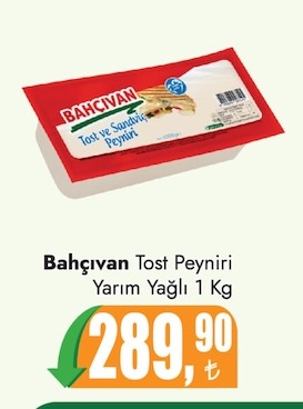 Bahçıvan Tost Peyniri Yarım Yağlı 1 Kg