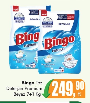 Bingo Toz Deterjan Premium Beyaz 7+1 Kg