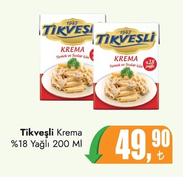 Tıkveşli Krema %18 Yağlı 200 Ml