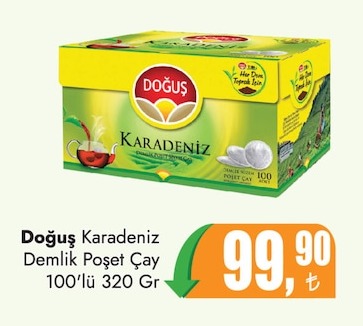 Doğuş Karadeniz Demlik Poşet Çay 100'Lü 320 Gr