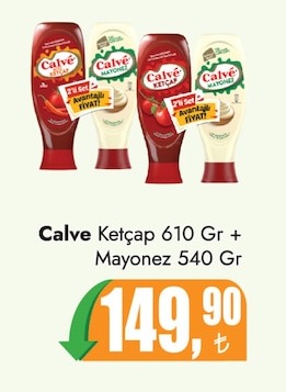 Calve Ketçap 610 Gr + Mayonez 540 Gr