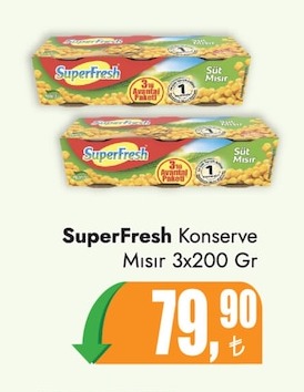 Superfresh Konserve Mısır 3X200 Gr
