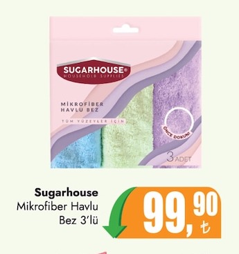 Sugarhouse Mikrofiber Havlu Bez 3'Lü
