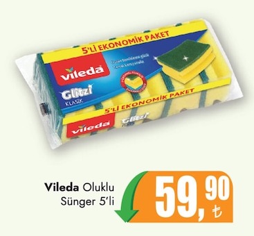 Vileda Oluklu Sünger 5'Li