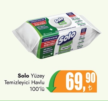 Solo Yüzey Temizleyici Havlu 100'Lü