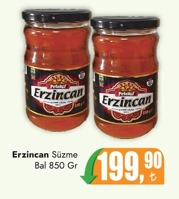 Erzincan Süzme Bal 850 Gr