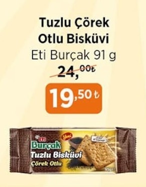 Eti Burçak Tuzlu Çörek Otlu Bisküvi 91 G