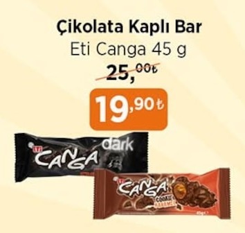 Eti Canga Çikolata Kaplı Bar 45G