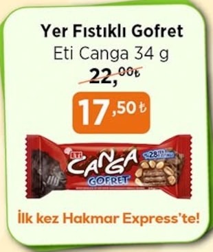 Eti Canga Yer Fıstıklı Gofret 34G