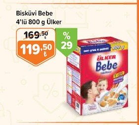 Bisküvi Bebe 4'Lü 800 G Ülker