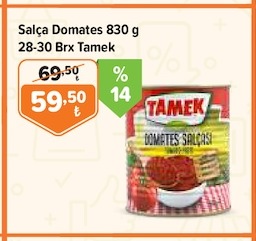 Salça Domates 830 G Tamek