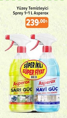 Yüzey Temizleyici Sprey 1+1 L Asperox